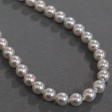 画像6: 無調色パールネックレス シルバー金具 7.0-7.5mm 43cm 鑑別書 (6)