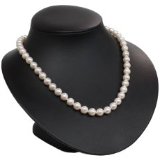 画像1: パールネックレス シルバー金具 8.0-8.9mm 43cm (1)