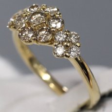 画像3: K18ダイヤモンドリング フラワーモチーフ D1.00 3.4g #13 (3)