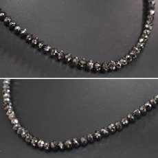 画像2: K14WGブラックダイヤモンドネックレス BkD100.45 21.1g AJ付43-48.5cm (2)