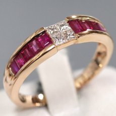 画像1: K18PGルビーダイヤモンドリング R0.93 D0.25 4.0g #17 ソーティング (1)