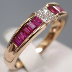 画像2: K18PGルビーダイヤモンドリング R0.93 D0.25 4.0g #17 ソーティング (2)