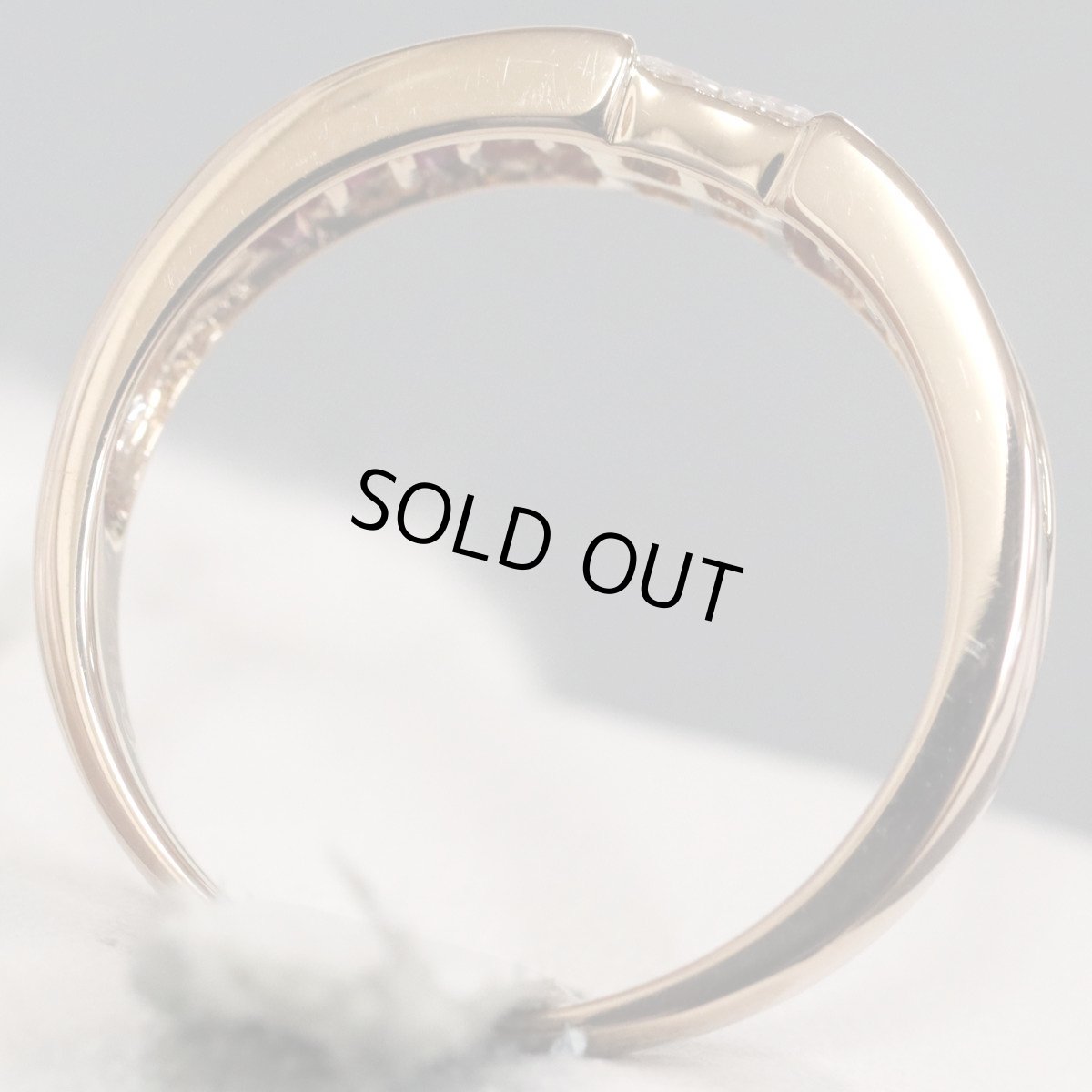 画像5: K18PGルビーダイヤモンドリング R0.93 D0.25 4.0g #17 ソーティング ピンクゴールド プリンセスカット (5)