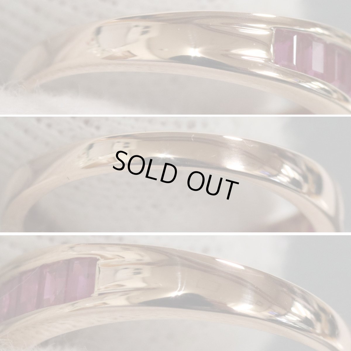 画像6: K18PGルビーダイヤモンドリング R0.93 D0.25 4.0g #17 ソーティング ピンクゴールド プリンセスカット (6)