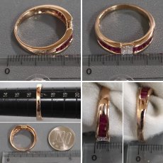 画像8: K18PGルビーダイヤモンドリング R0.93 D0.25 4.0g #17 ソーティング (8)