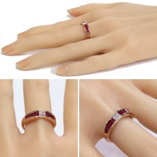 画像9: K18PGルビーダイヤモンドリング R0.93 D0.25 4.0g #17 ソーティング (9)