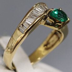 画像3: K18エメラルドダイヤモンドリング E0.50 D0.85 4.4g #9.5 (3)