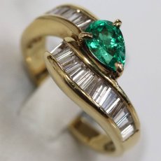 画像4: K18エメラルドダイヤモンドリング E0.50 D0.85 4.4g #9.5 (4)