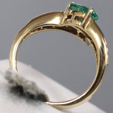 画像6: K18エメラルドダイヤモンドリング E0.50 D0.85 4.4g #9.5 (6)