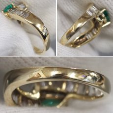 画像7: K18エメラルドダイヤモンドリング E0.50 D0.85 4.4g #9.5 (7)