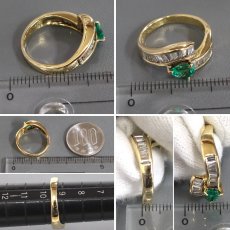 画像9: K18エメラルドダイヤモンドリング E0.50 D0.85 4.4g #9.5 (9)