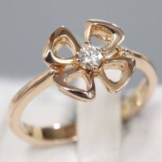 画像1: 750PGフィオレヴァー ダイヤモンドリング(355312)D0.10 3.7g #14(#54)内外箱 保証書 鑑定書 (1)