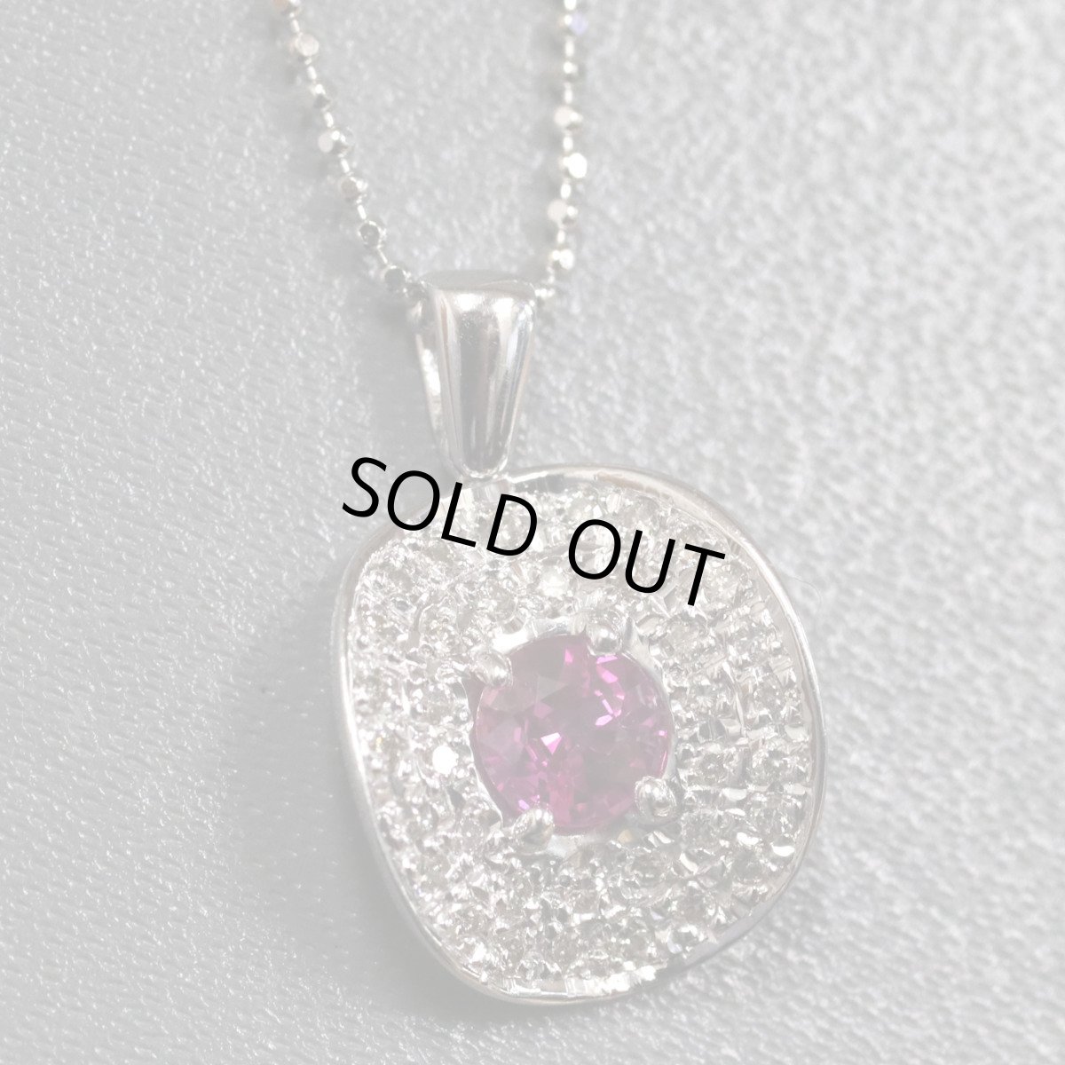 画像1: K18WGピンクサファイアダイヤモンドネックレス PS0.58 D0.22 4.5g AJ付45cm (1)