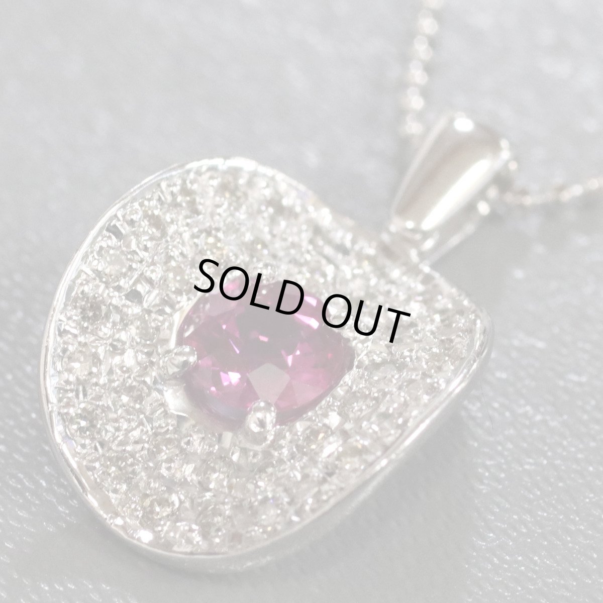 画像3: K18WGピンクサファイアダイヤモンドネックレス PS0.58 D0.22 4.5g AJ付45cm (3)