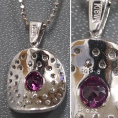 画像4: K18WGピンクサファイアダイヤモンドネックレス PS0.58 D0.22 4.5g AJ付45cm (4)