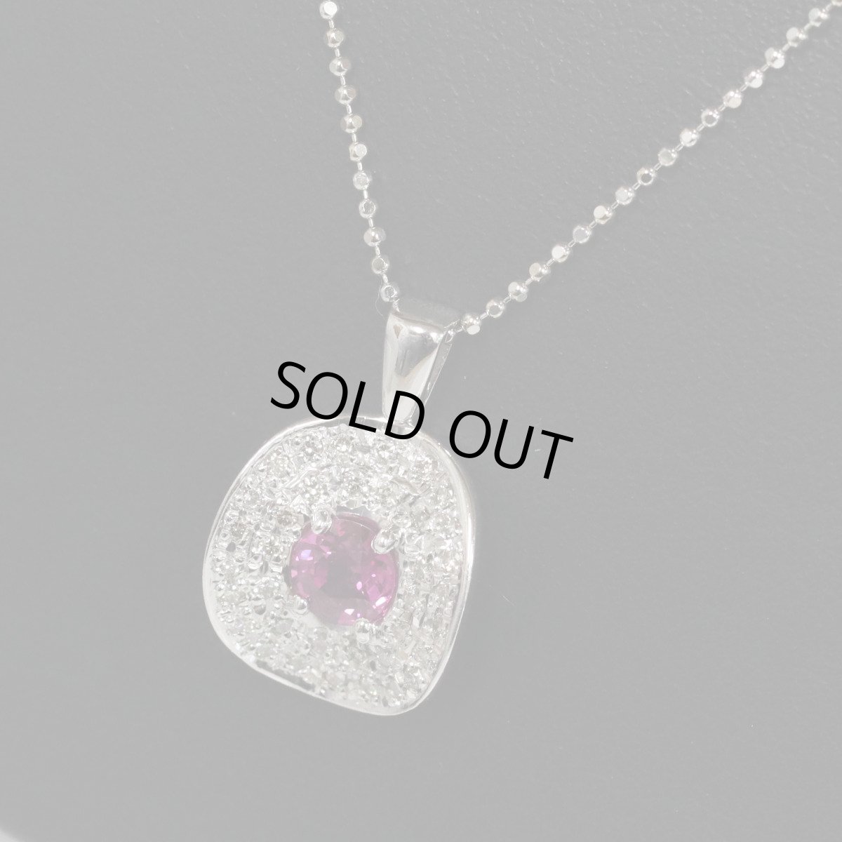 画像6: K18WGピンクサファイアダイヤモンドネックレス PS0.58 D0.22 4.5g AJ付45cm (6)