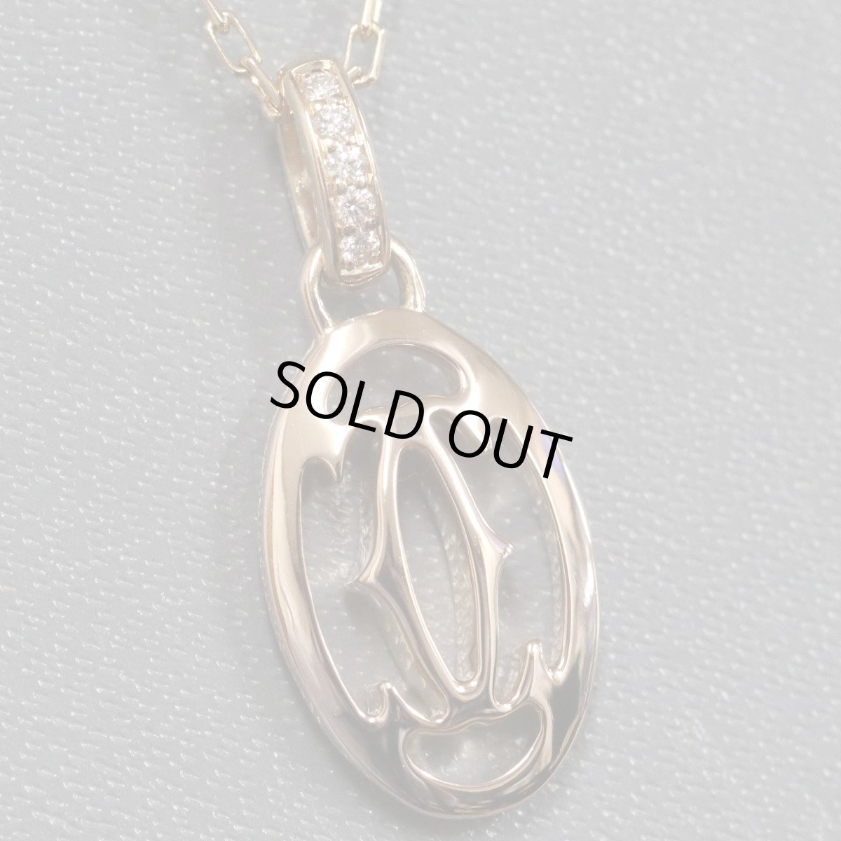 画像1: 750PGロゴドゥーブルCダイヤモンドネックレス(B7219200)4.0g 42cm 内外箱 保証書 (1)