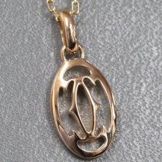 画像2: 750PGロゴドゥーブルCダイヤモンドネックレス(B7219200)4.0g 42cm 内外箱 保証書 (2)