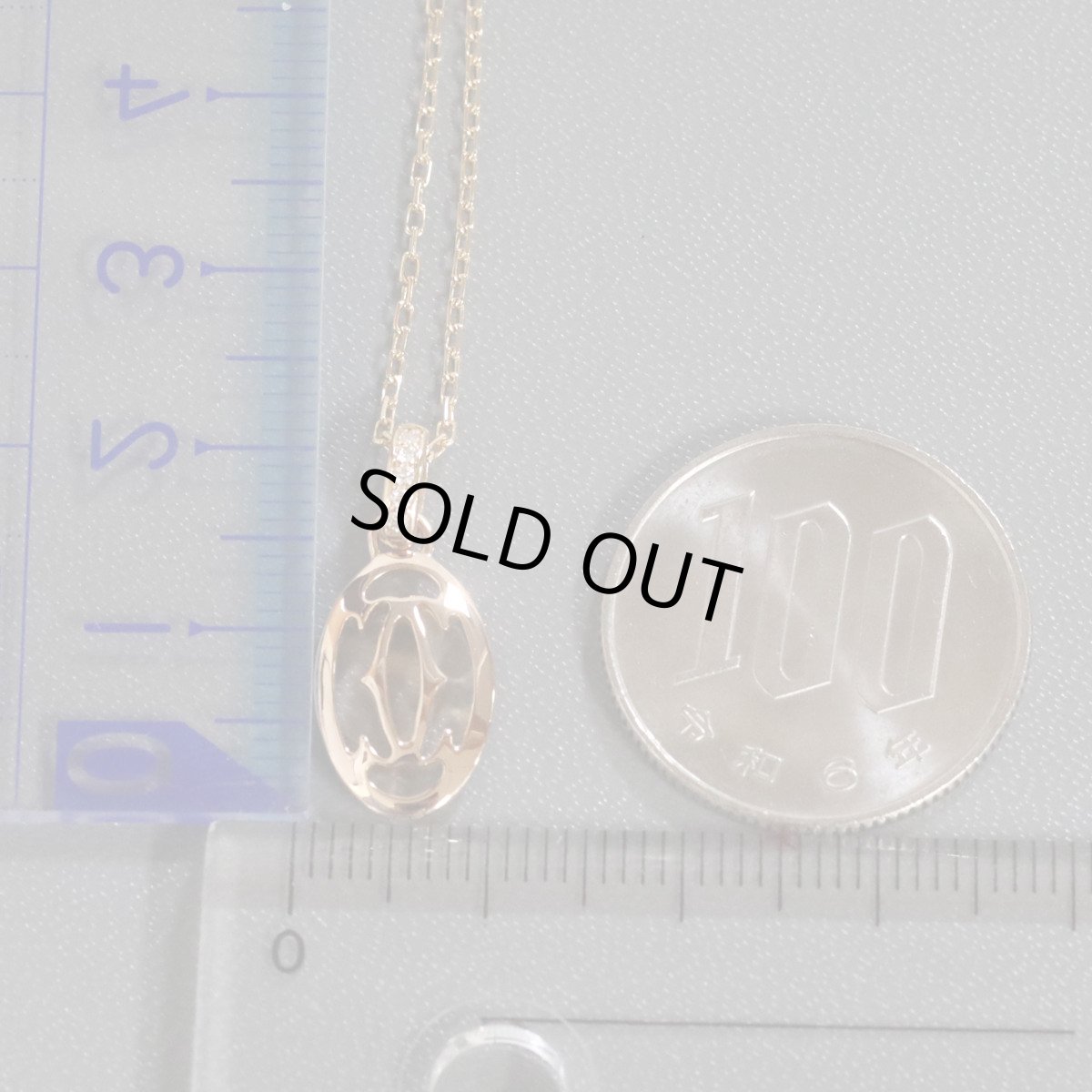 画像8: 750PGロゴドゥーブルCダイヤモンドネックレス(B7219200)4.0g 42cm 内外箱 保証書 (8)