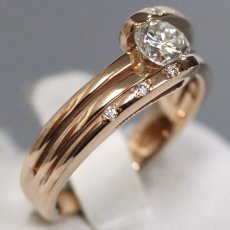 画像3: K18PGダイヤモンドリング D0.425 D0.03 4.7g #9 (3)