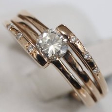 画像4: K18PGダイヤモンドリング D0.425 D0.03 4.7g #9 (4)