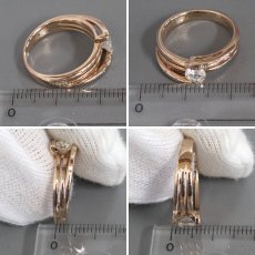 画像8: K18PGダイヤモンドリング D0.425 D0.03 4.7g #9 (8)