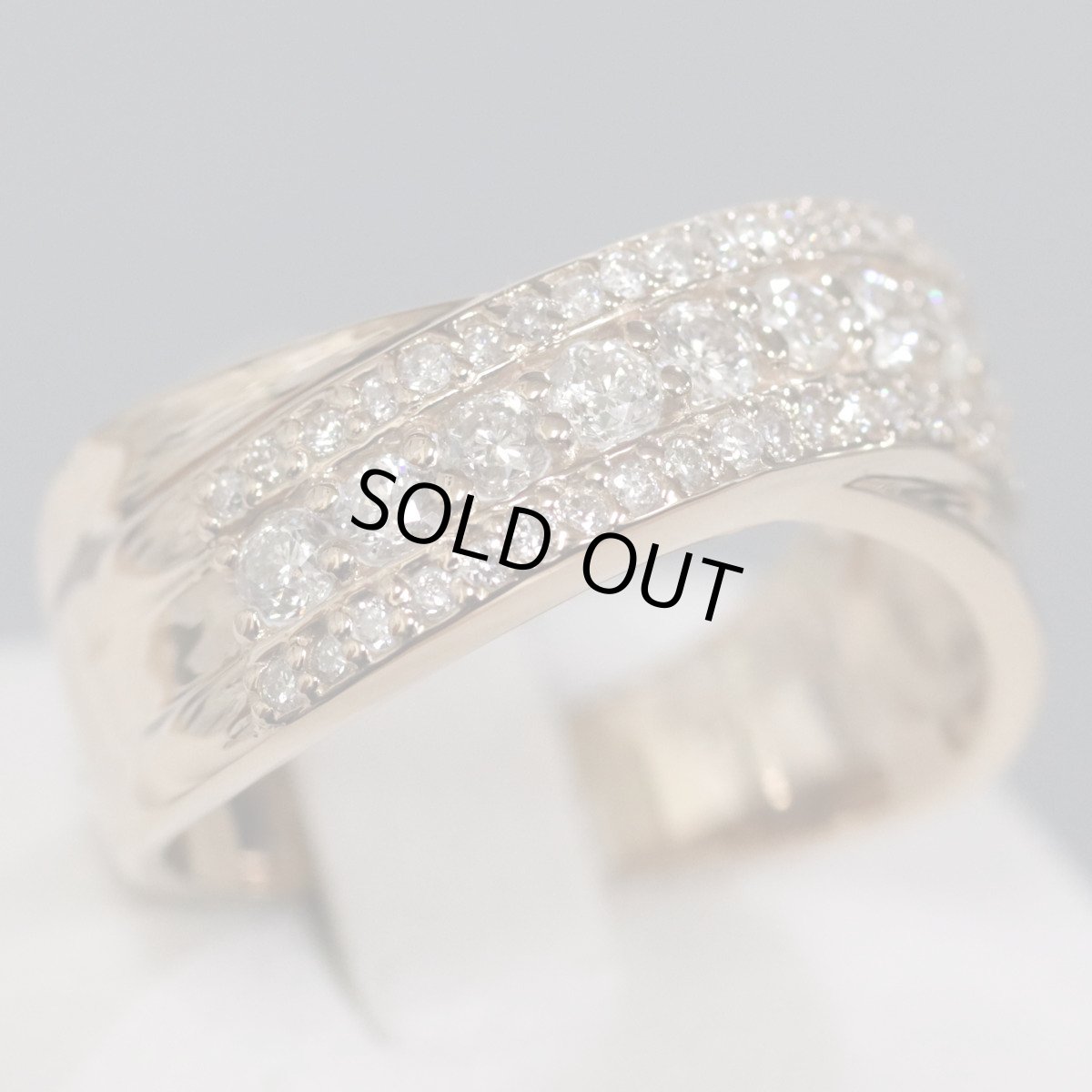 画像1: K18PGダイヤモンドリング D0.58 5.5g #11.5 (1)