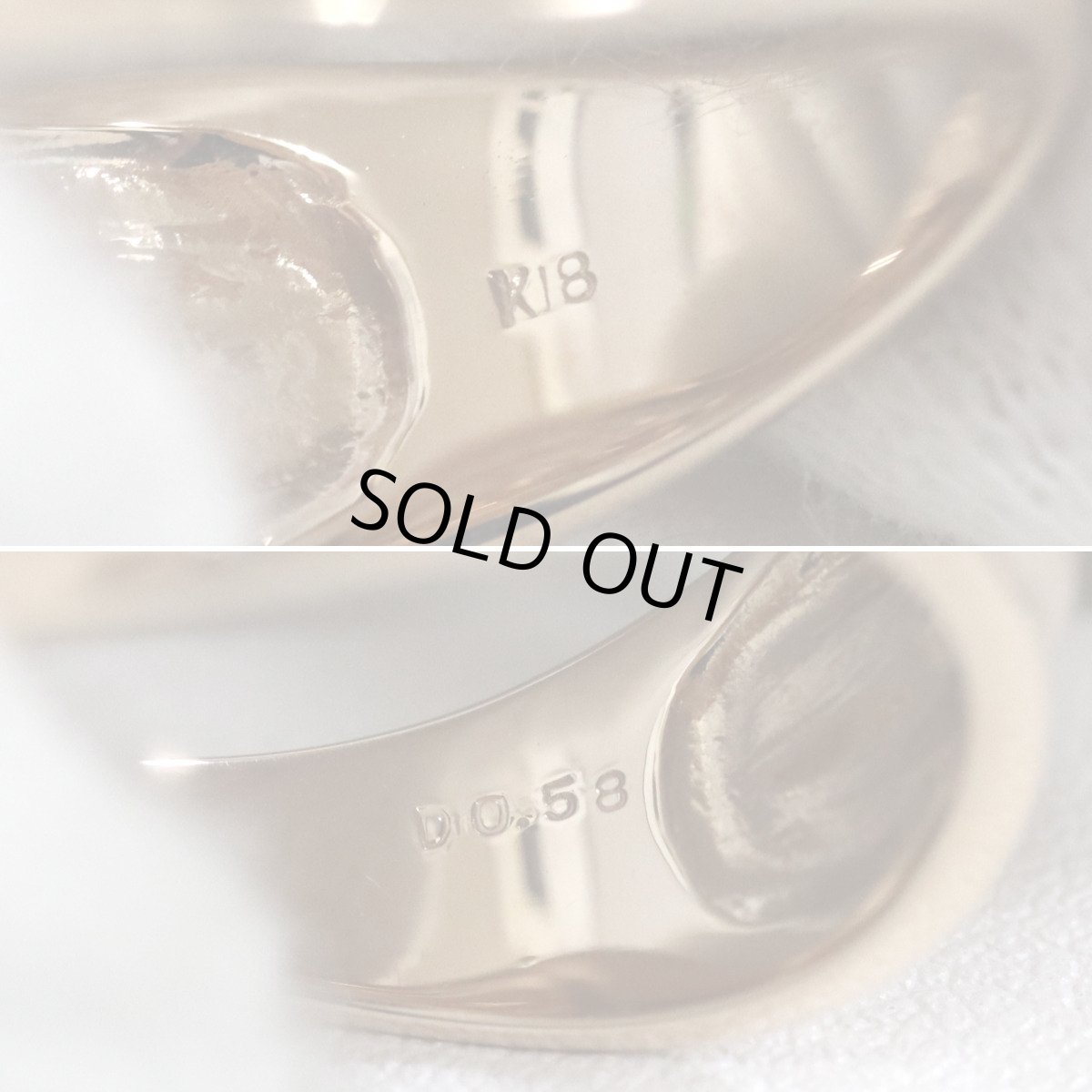 画像7: K18PGダイヤモンドリング D0.58 5.5g #11.5 (7)