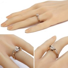 画像10: K18PGダイヤモンドリング フラワーモチーフ D0.40 4.6g #12 (10)