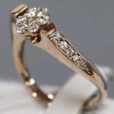 画像2: K18PGダイヤモンドリング フラワーモチーフ D0.40 4.6g #12 (2)