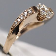 画像3: K18PGダイヤモンドリング フラワーモチーフ D0.40 4.6g #12 (3)