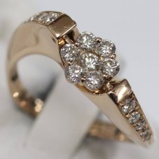 画像4: K18PGダイヤモンドリング フラワーモチーフ D0.40 4.6g #12 (4)