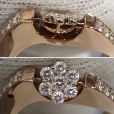 画像5: K18PGダイヤモンドリング フラワーモチーフ D0.40 4.6g #12 (5)