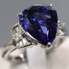 画像1: Pt900タンザナイトダイヤモンドリング TZ6.60 D0.37 9.2g #15.5 (1)