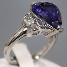 画像3: Pt900タンザナイトダイヤモンドリング TZ6.60 D0.37 9.2g #15.5 (3)