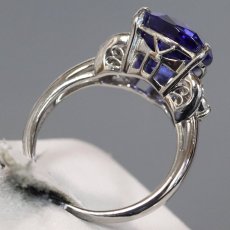 画像6: Pt900タンザナイトダイヤモンドリング TZ6.60 D0.37 9.2g #15.5 (6)