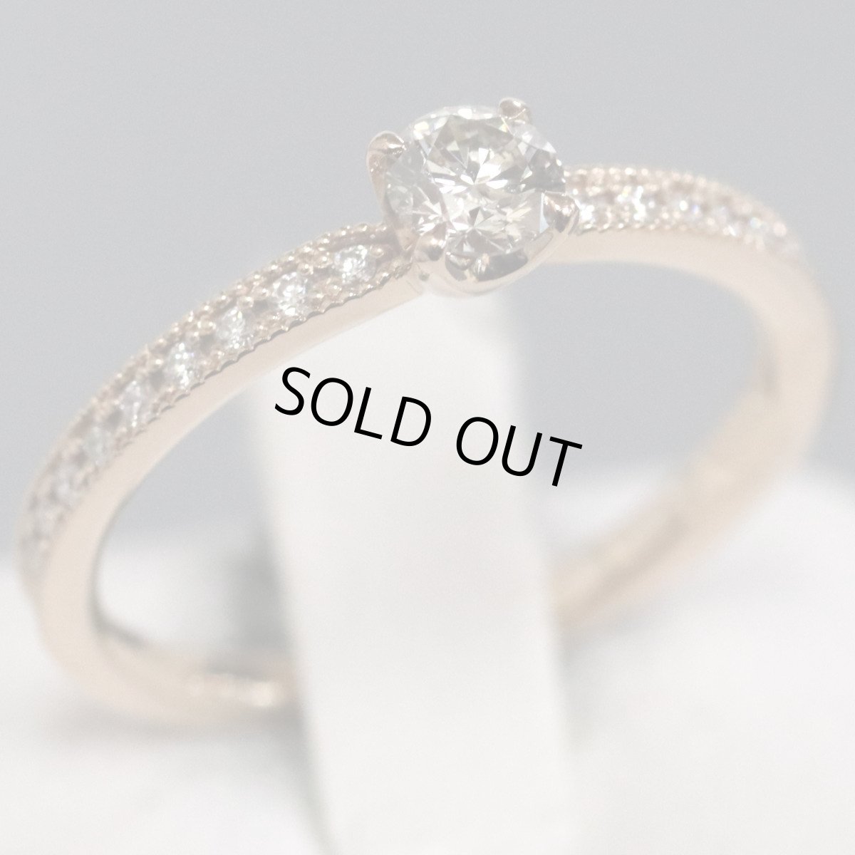 画像1: K18PGダイヤモンドリング D0.226 D0.08 2.2g #10 鑑定書 (1)