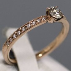 画像3: K18PGダイヤモンドリング D0.226 D0.08 2.2g #10 鑑定書 (3)