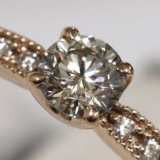 画像4: K18PGダイヤモンドリング D0.226 D0.08 2.2g #10 鑑定書 (4)