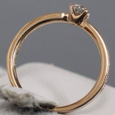 画像5: K18PGダイヤモンドリング D0.226 D0.08 2.2g #10 鑑定書 (5)