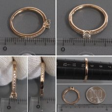 画像8: K18PGダイヤモンドリング D0.226 D0.08 2.2g #10 鑑定書 (8)