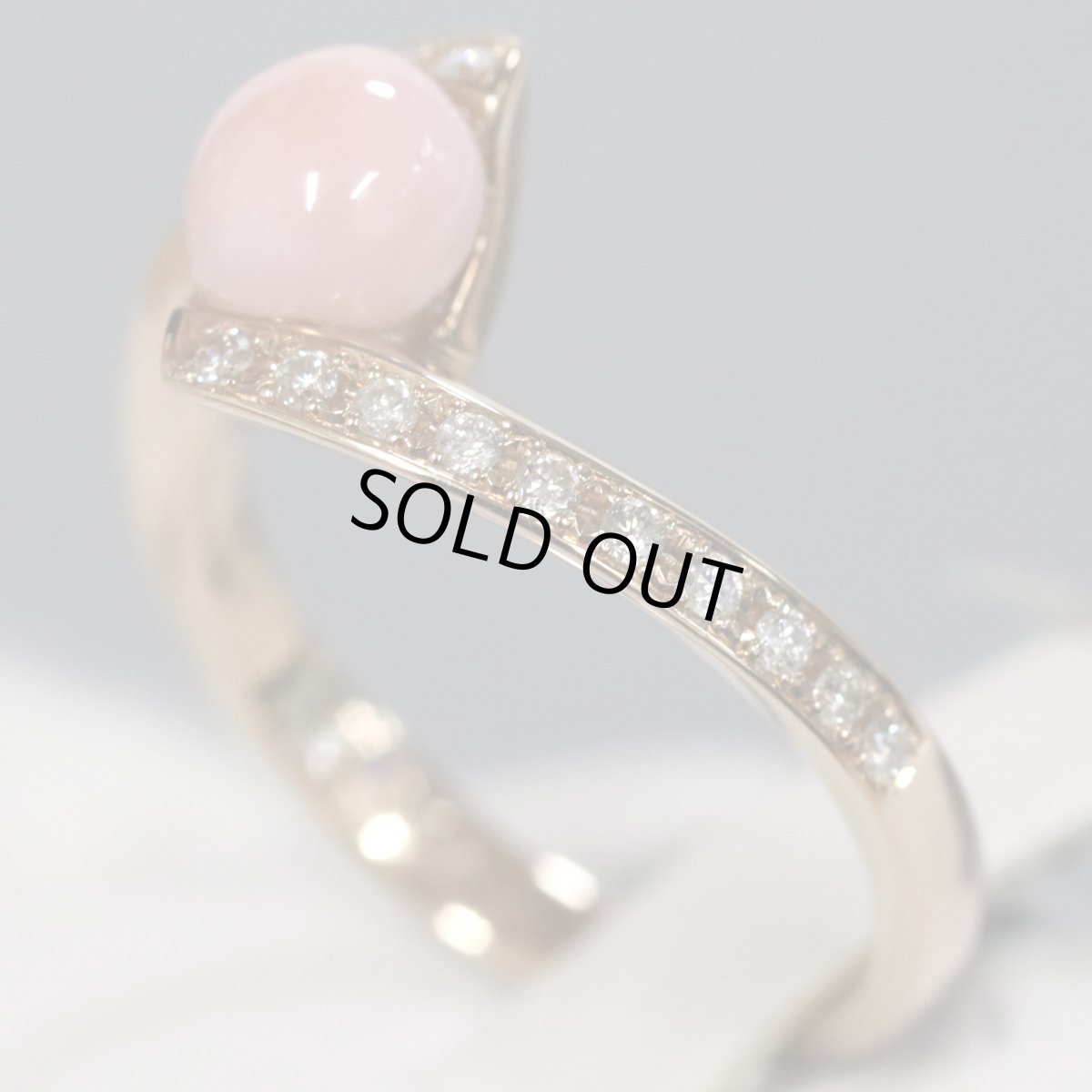 画像2: K18PGコンクパールダイヤモンドリング パール1.15 D0.17 4.5g #10.5 鑑別書 (2)