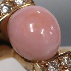 画像4: K18PGコンクパールダイヤモンドリング パール1.15 D0.17 4.5g #10.5 鑑別書 (4)