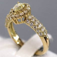 画像2: K18ダイヤモンドリング D0.28 D0.59 3.6g #8 (2)