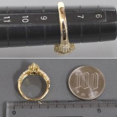 画像8: K18ダイヤモンドリング D0.28 D0.59 3.6g #8 (8)