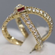 画像2: K18ルビーダイヤモンドリング R0.072 D0.624 4.8g #10 (2)