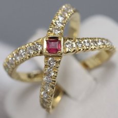 画像3: K18ルビーダイヤモンドリング R0.072 D0.624 4.8g #10 (3)