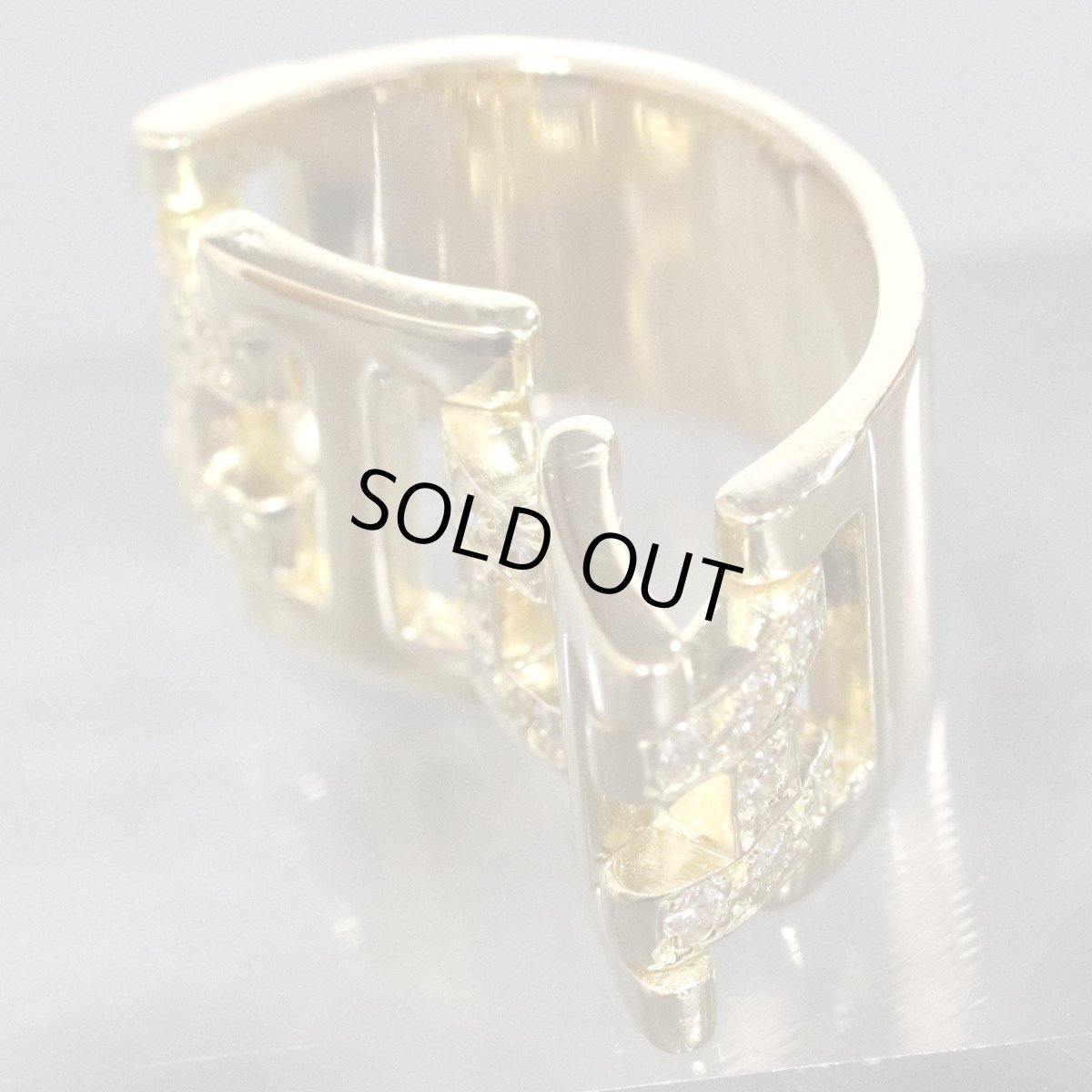 画像2: K18ダイヤモンドリング Hモチーフ 9.9g #9.5 (2)