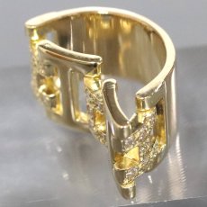 画像2: K18ダイヤモンドリング Hモチーフ 9.9g #9.5 (2)