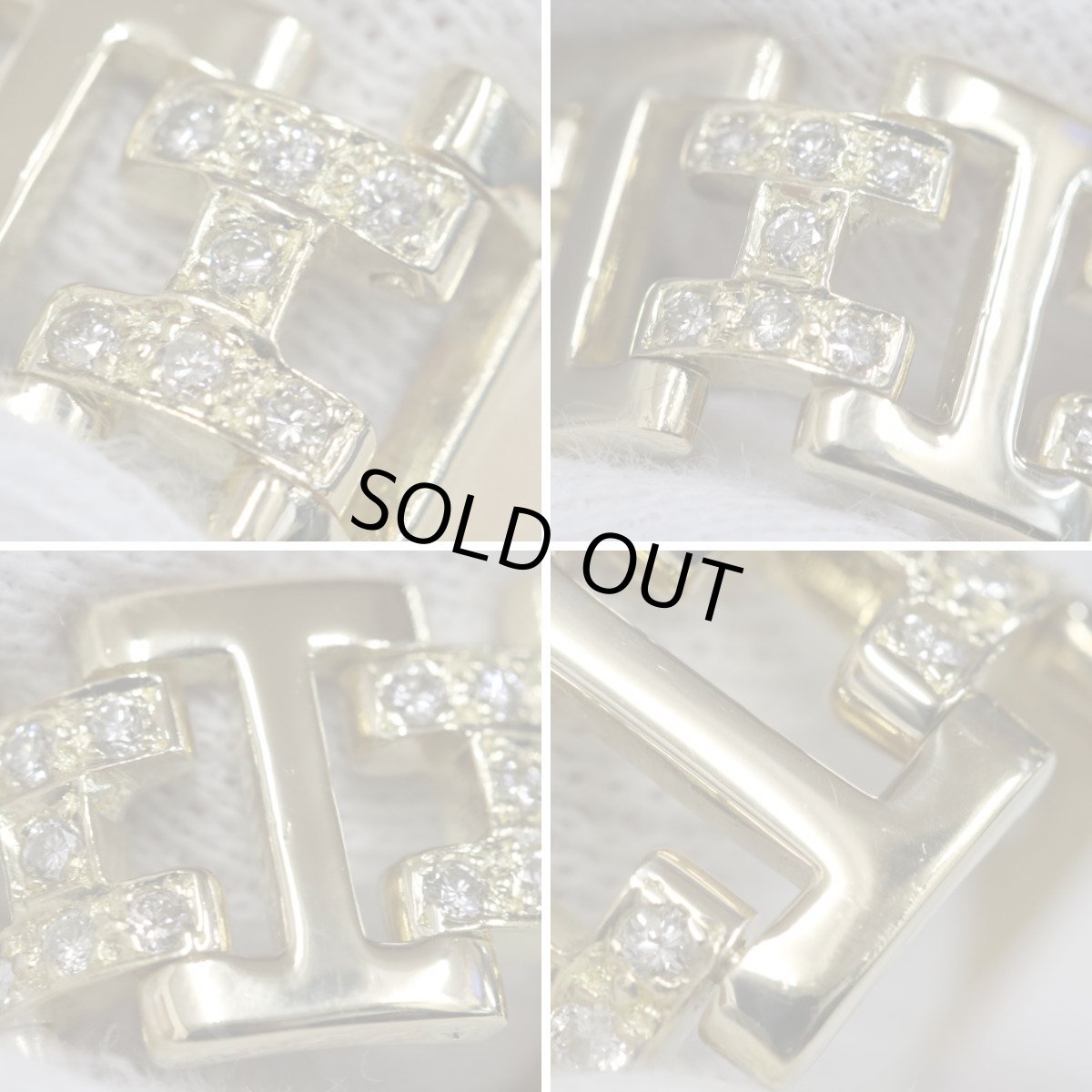 画像3: K18ダイヤモンドリング Hモチーフ 9.9g #9.5 (3)